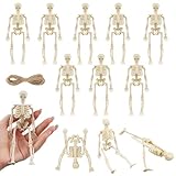 juguetes de esqueleto humano mi alegria ️【Set de Esqueletos】Contiene un total de 12 mini decoraciones de esqueletos de Halloween y 10 metros de cuerda de cáñamo, para que puedas colgarlas fácilmente en cualquier lugar, tanto en interiores como en exteriores.