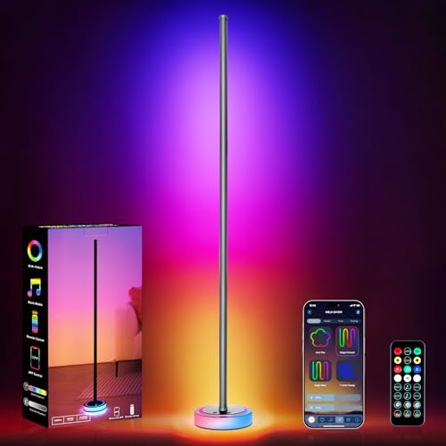 BRINGUX Smart Corner Floor Lamp, RGBICW LED Standing Lamp with