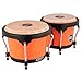Bongo Drum Set with Durable Synthetic All-weather Shells, Journey Series — NOT MADE IN CHINA — Natural Buffalo Skin Heads, 2-YEAR WARRANTY