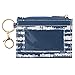 Karma, Women Zip ID Wallet, Small Leather Wallet Coin Purse with Keychain, Slim ID Card Case Holder, Blue Shibori