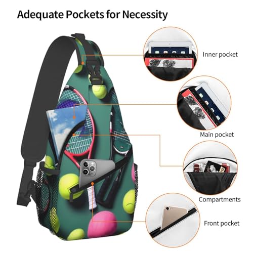 Mochila cruzada MyPiky con estampado de tenis unisex miniatura 4