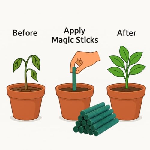 Image of Slow‑Release Plant Food Fertilizer Sticks - 50 Sticks for Indoor & Outdoor Plants - Nutrient-Rich, Mess-Free Growth Booster