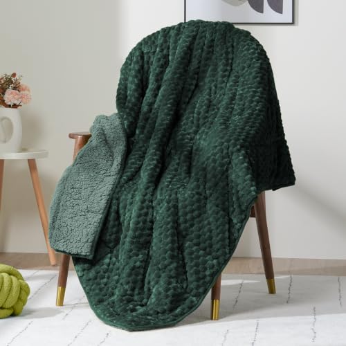 Image of Fleece Weighted Blanket for Adults 48 inch x 72 inch 12lbs Soft Fuzzy Blankets