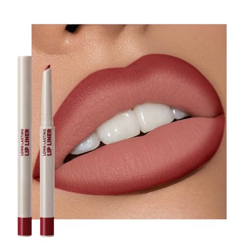 Erinde Long-Lasting Lipstick Pencil, 2-in-1 Matte Lipliner Pencil for Sculpting & Filling, Rich Color Creamy Waterproof Lip Liner Crayon, Lip Contour Tint, Vegan & Cruelty-Free, 09 Nude Red Brown