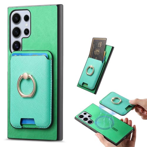 Coque magnétique avec porte-carte pour Galaxy A14 4G et support anneau