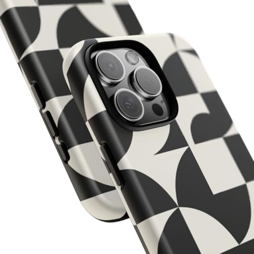 Coque rigide iPhone 16 Pro Max motif géométrique pour le bureau et sorties