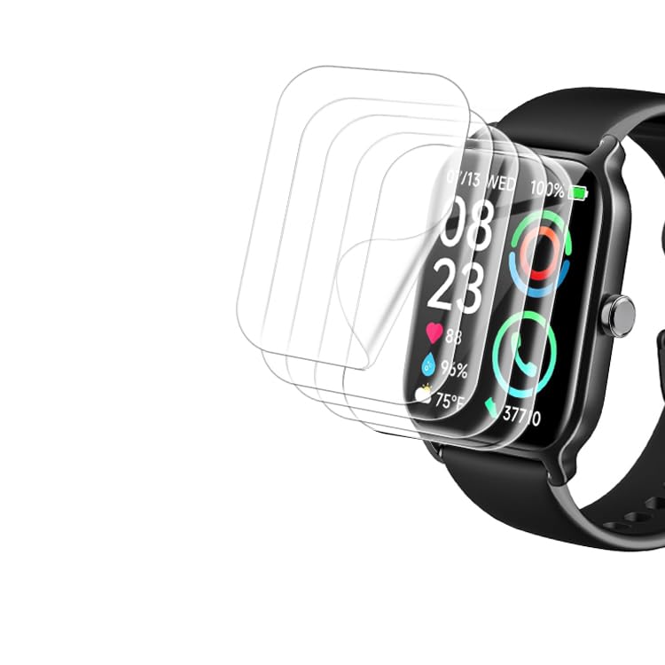 Tznzxm [5 Pack Screen Protector Compatible with Woneligo IDW13 1.8”, Faweio, Amzhero, TOOBUR, VRPEFIT, Konitee, Gydom, MILOUZ IDW19, Fitpolo IDW15 Smart Watch Smartwatch PET Film