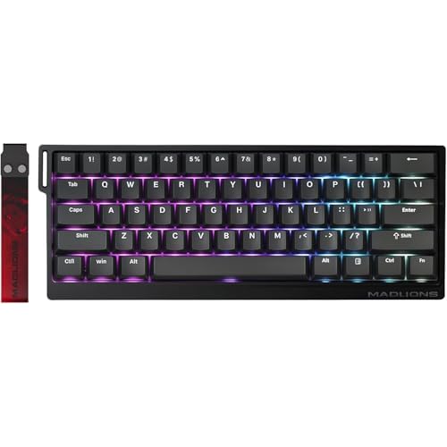 FOXMM MAD 60 Pro HE Clavier Gamer 60% RVB Filaire, Rapid Trigger 8000 Hz, Switchs Magnétiques Effet Hall, Ultra Précision RT 0,01 mm, Actionnement Réglable, pour Jeux FPS, Noir