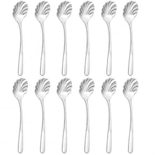 Image of Culinex 18 /8 Premium Stainless Steel 6 inch Small Spoon Set of 12 for Tea, Sugar, Dessert | Silver Rustproof Flatware, Cutlery By thinKitchen (Dora)