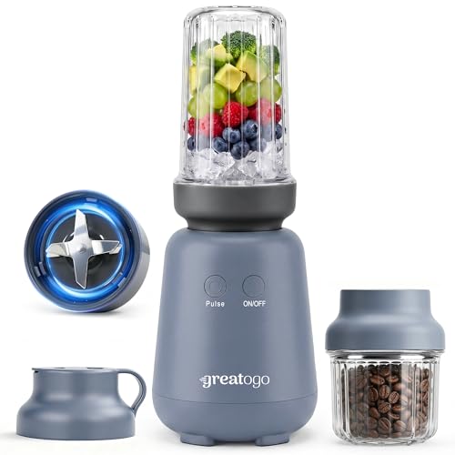 Greatogo 1000W 6-Blade Single-Serve Blender Exclusive Blender 28/14oz Tritan Blending Cup, Make milkshakes, salad dressings, sauces, crush ice, and blend frozen fruits