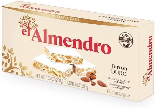 El Almendro Spanish Turron Gift Box Set – 2 Traditional Gift Boxes Almond Nougat Candy from Spain – Includes Creamy Turrón Blando & Crunchy Turrón Duro – Holiday Gift, Christmas Dessert, Gourmet European Candy – 14.1 oz Total - 2