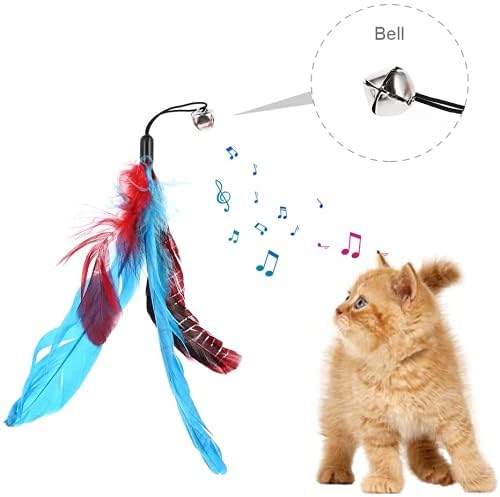 Set Giochi Con Piume Per Gatti GOLDGE - 17 Pezzi Con Bacchetta Retrattile E Piume Con Campanelli | Giocattoli Interattivi - Foto 9