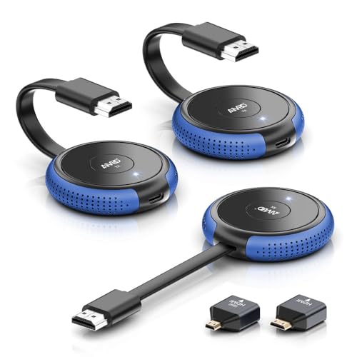 Image of TIMBOOTECH 4K Wireless HDMI 2 Transmitters & 1 Receiver, 2.4/5.8GHz HDMI Wireless Multiple TX, Casting Video &Audio Extender for Laptop, DSLR, TV Box, Smartphone to Monitor, Projector, TV - 328FT