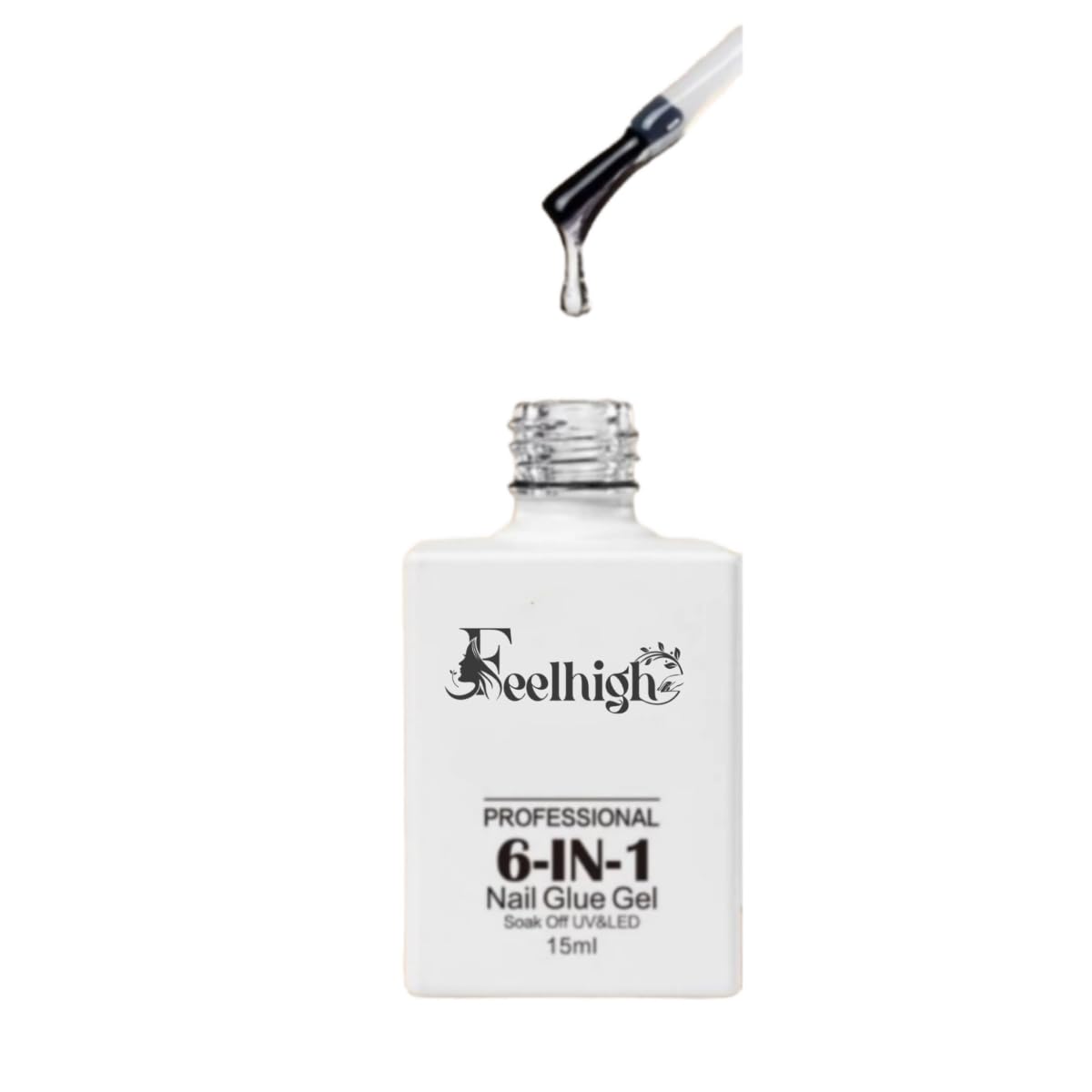 Feelhigh Nail Glue Press on Nails: 6 in 1 Gel x Nail Glue for Acrylic Nails Long Lasting Curing Needed U V LED Hard Solid Gel Extension Glue for False Nail-Tip Nail Repair Treatment Women Gift-image-24