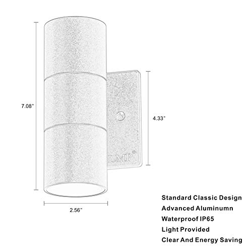 Image of LMP Modern Outdoor Wall Light, Aluminum IP65 Waterproof Porch Light