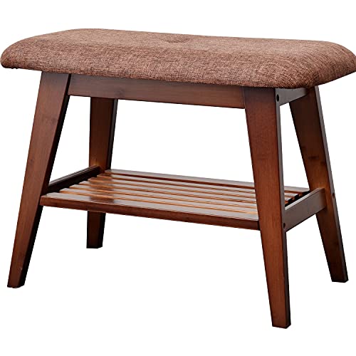 Sobibo Shoe Entryway Bench, Bamboo Shoe Rack Bench, Organizer With 2 Tier Storage Simple Style Good Load Bearing, Ideal For Entryway Hallway Living Room,(Brown,23.6'') #TOP3
