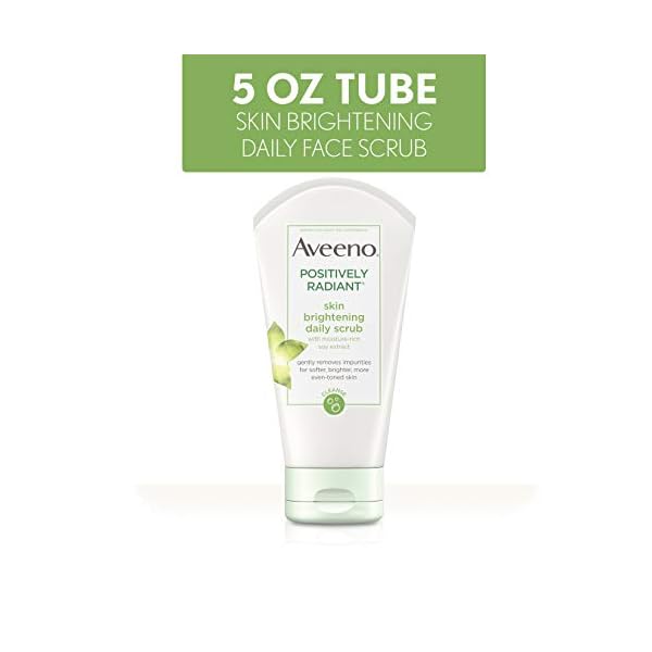 Aveeno-Positively-Radiant-Skin-Brightening-Exfoliating-Daily-Facial-Scrub-With-Moisture-rich-Soy-Extract-Jojoba-Castor-Oils-Soap-free-Hypoallergenic-Non-comedogenic-Face-Cleanser-70-Ounce Aveeno Positively Radiant Skin Brightening Exfoliating Daily Facial Scrub, Moisture-Rich Soy Extract, helps improve skin tone & texture, Oil-& Soap-Free, Hypoallergenic, 7 oz