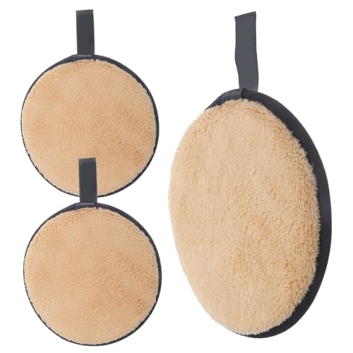 FOMIYES 3 piezas Esponjas de Maquillaje Redondas Almohadillas Faciales Suaves para Limpieza y Desmaquillante Discos de Polvo Cosméticos para Mujeres Doble Cara Colores Color Aleatorio