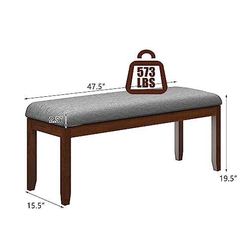 Chefjoy Dining Room Bench, Upholstered Tufted Linen Ottoman Bench W/Rubber Wooden Legs, Modern Rectangular Bench For End Of Bed, Suitable For Bedroom, Dining Room, Living Room, Entryway (1) #TOP2