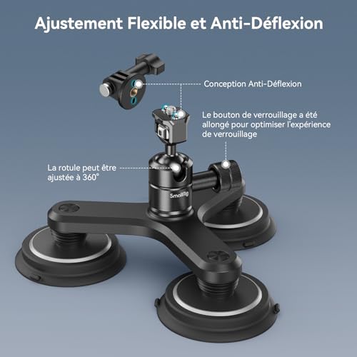 Support triple ventouse SmallRig 4468 haute résistance GoPro