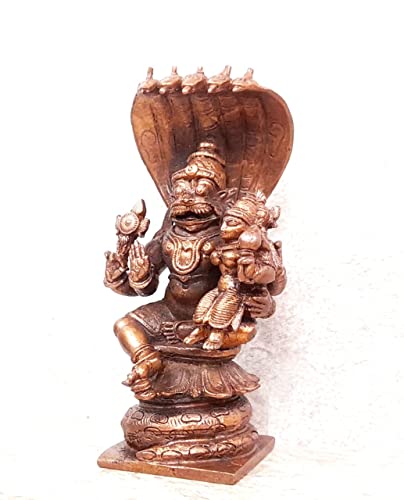 Image of Lakshmi Narasimha with Adishesha Murti Copper - 3.9 in