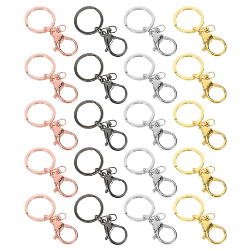 Fermoirs lobster en métal : 20 mousquetons robustes et pivotants multi-couleurs