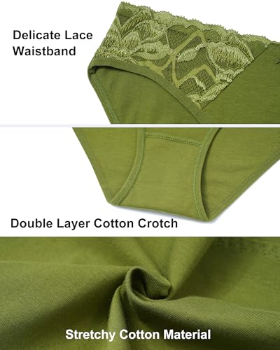 Aijolen Women's Cotton Bikini Panties Lace Cheeky Underwear for Women Breathable Soft Underwear Women Pack S-XL4