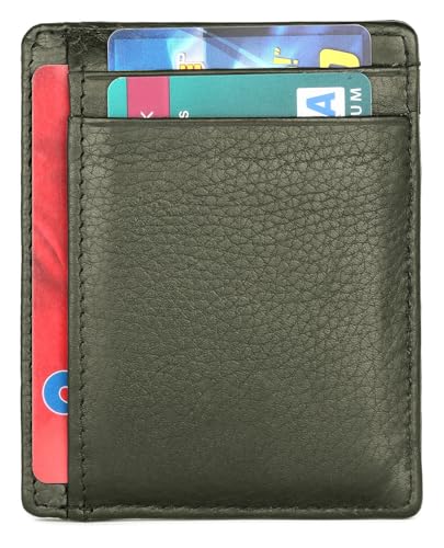 Image of WildHorn Leather Card Holder for Men & Women (Olive)