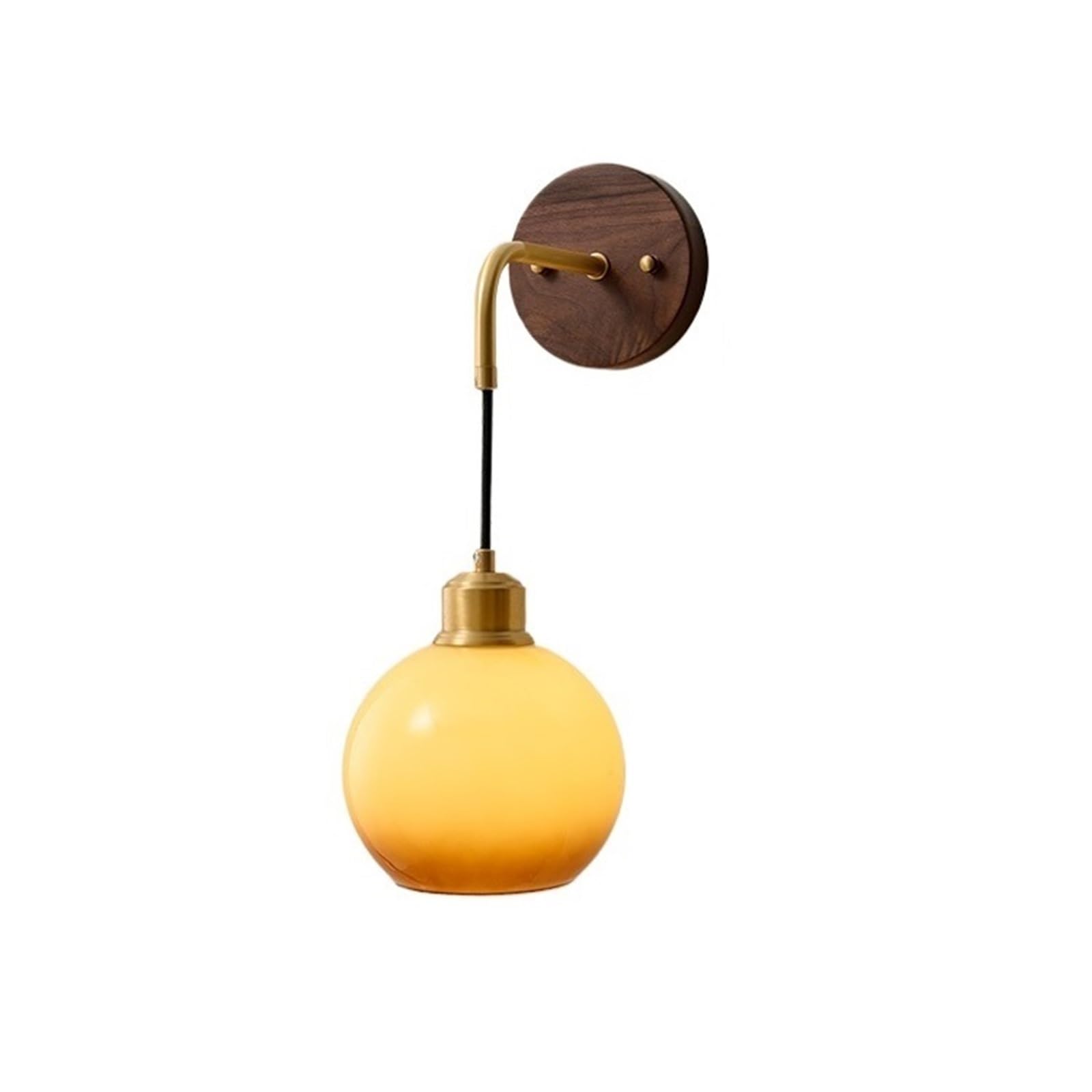 ZYYANSHOP Wall lamp Vintage Walnut Brass Living Room Background Wall Decorative Lamp Bedroom Bedside Lights