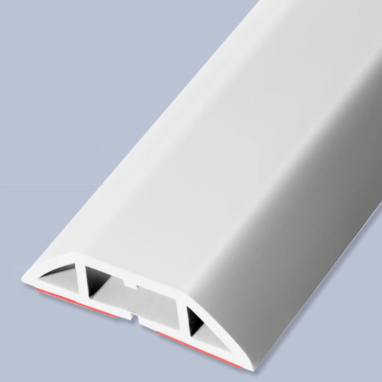 Canaleta de protección de Cables, ocultador de Cables de Piso de PVC Flexible para almacenes, conciertos, hoteles, gestión de Cables autoadhesivos ignífugos (Color: Blanco, tamaño: 8 m/26 pies de lo