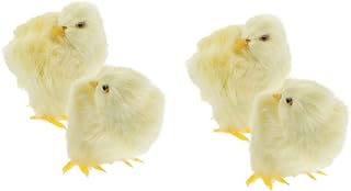 Toyvian 4 Pçs Miniaturas De Enfeite De Pintinhos Bichos De Pelúcia Mini Animais Simulação Modelos De Pintinhos De Pelúcia Pintinhos Fofos Pintinho Adorável Brinquedo De Pelúcia Frango De