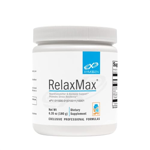 XYMOGEN RelaxMax Drink Mix - Promotes Relaxation + Stress Resiliency - Taurine Powder with Magnesium, Myo-Inositol, GABA, L-Theanine - Unflavored Mood Support Supplement (6.35 oz)