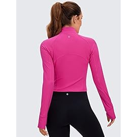CRZ YOGA Women’s Butterluxe Long Sleeve Workout Shirts Half Zip Pullover Sweatshirt Athletic Cropped Tops Running Shirt