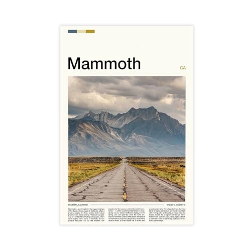 FCOJE Introduction to American Cities, California, Mammoth Tourism (4) Canvas Wall Art Print Poster For Home School Office Decor Unframe 12x18inch