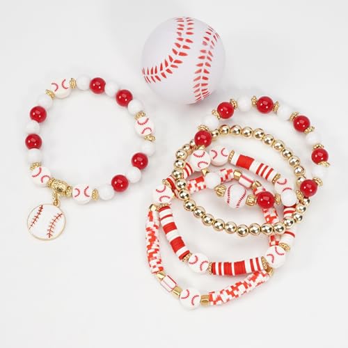 Sport Beaded Bracelets Volleyball Soccer Baseball Basketball Football Game Day Bracelet4