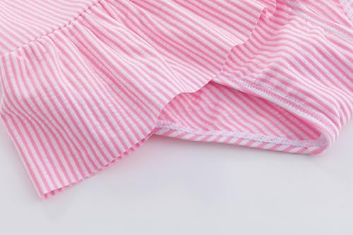 LIZENS Girls One Piece Swimsuits Ruffled Hem Bathing Suit, Flounce Striped Cute Girls Bikini for Kids 2-12 Years4