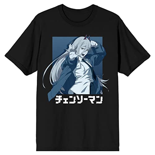 Bioworld Chainsaw Man Pawa Crew Neck Short Sleeve Men's Black T-Shirt-Small