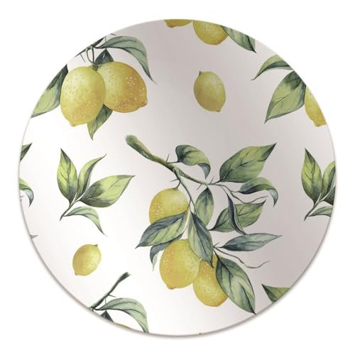 Tapis de chaise imperméable protège-sol PVC antidérapant bureau citrons ø100cm - 2