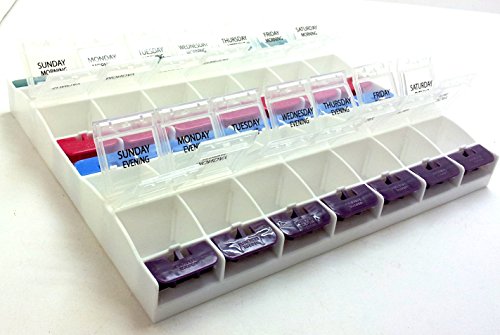 CVS Pharmacy 4-A-Day Weekly Pill Planner - Easy "Press 'N' Open" Buttons