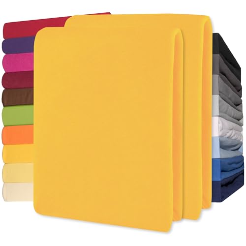 CelinaTex Jersey Spannbettlaken Lucina 140x200-160x200cm mais gelb 100% Baumwolle gekämmt bis 26cm Matratzenhöhe Spannbettbezug, Leintuch,...