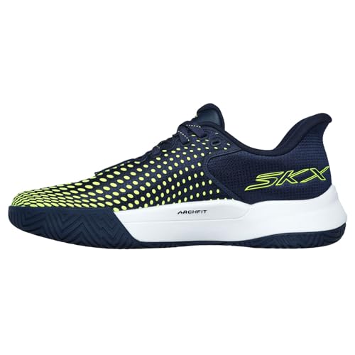 SKECHERS Men's Viper Court Elite, Navy/Yellow, 10.5 - Main Image