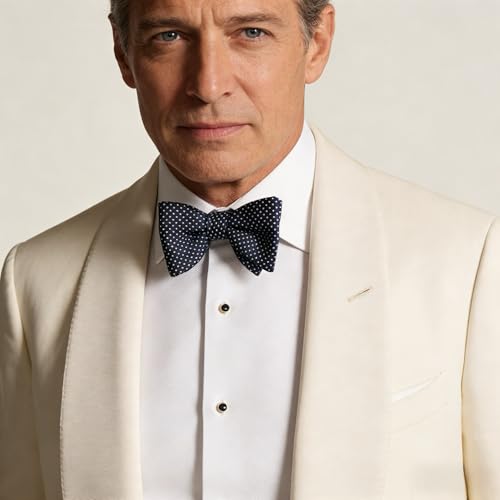 Image of 100% Silk Mens Bowtie Self Tie Bow Tie Bowtie Tuxedo Wedding Solid Color Formal Bow Ties for Man Many Colors