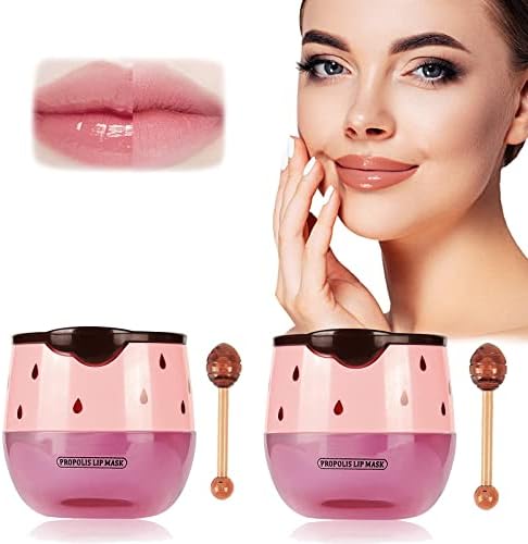 Bee Balm Lip Balm Honey Pot, My Bee Balm Propolis Lip Balm, Honey Lip Mask, Nourishing Moisturizing Lip Balm Sleeping Lip Mask Hydrating & Prevention Dry and Cracked Lip Scrubs Exfoliator