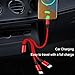 0.6FT 2Pack USB A to Multi 3 Type C Splitter Cable, 3 in 1 Multi Charging Cable Nylon Cord, USB A to 3 USB C Port Compatible with Apple i-Phone 15,iPad Pro/Air,Sam-sung S24 S23,Moto,Google Pixel 8,Red