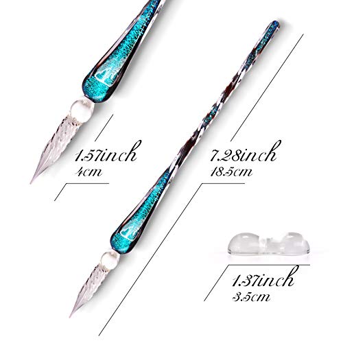 image for Aokuy Glass Dip Pen Set,Calligraphy Pen,Crystal Signature Pen for Art,