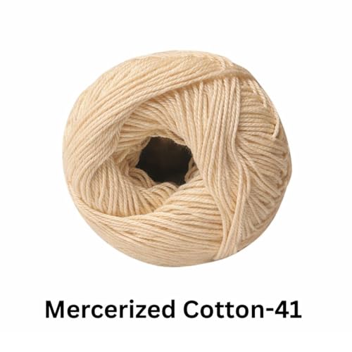 Image of VCR 4 Ply Beige 100% Mercerized Cotton Yarn, 60 Grams Hank, 190 Meters Length, Cotton Combed Ball, Smooth and Glossy Crochet Yarn for Crochet and Knitting, Pack of 1, Suitable for DIY Crafts