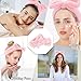 Casoty 4 Pcs Pink Spa Makeup Skincare Headband for Washing Face, Coral Fleece Face Wash Skin Care Headband, Spa Party Supplies for Women Girls