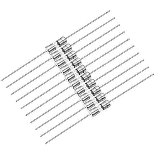 uxcell Slow Blow Fuse Time Delay Axial Lead Glass Fuses 3.6mm X 10mm 250V T1A 10Pcs