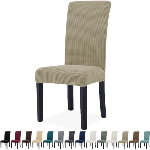 YSTELLAA Stuhlhussen 4er Set, Stretch Stuhlbezug Für Esszimmerstühle, Abnehmbarer Waschbarer stuhlhusse, Stuhlbezüge Elastisch… – Ansicht 1