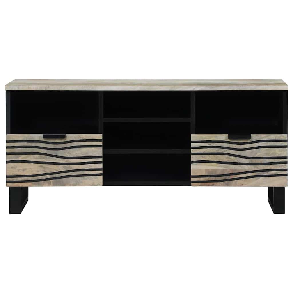 Madera ingenierada almacenamiento funcional estilo sencillo para salas | Unidad de TV 100x33x46 cm Madera de Ingeniería con Cajones y Estantes, Mueble para Sala Estancia Moderna y Compacta